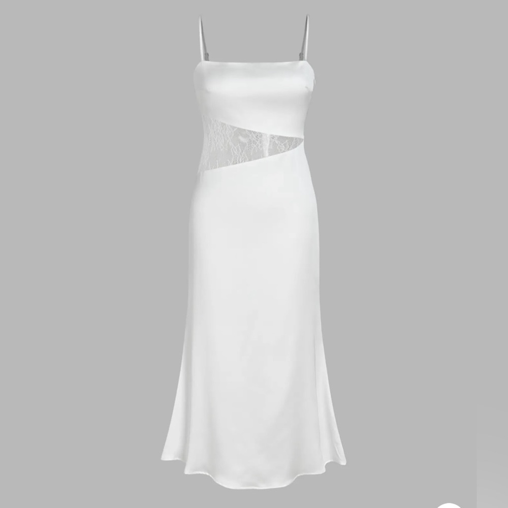 White Satin bachelorette dress
